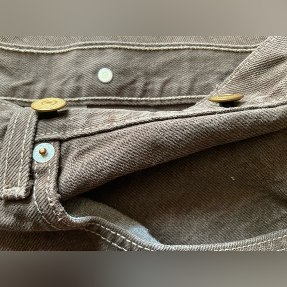 Vintage Levis 501 Men’s 36x30 Brown Button Fly Straight Leg Jeans Altered - Picture 15 of 15